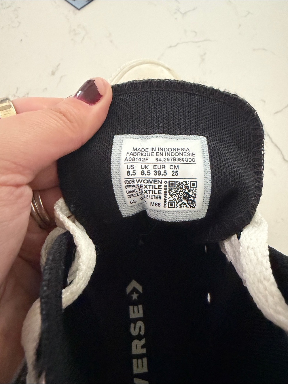 Converse Kids Black Canvas Sneakers with White Laces